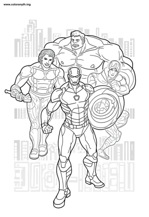 Avengers Assemble: Iconic Heroes Coloring Page