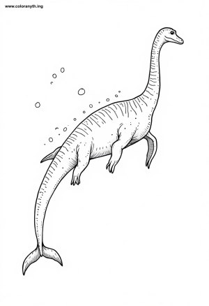 Majestic Plesiosaurus Coloring Page