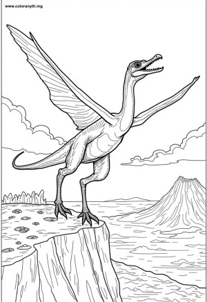 Majestic Pteranodon on the Prehistoric Cliff