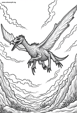 Majestic Pterodactyl in Flight