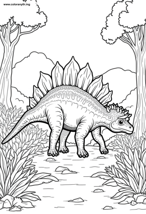 Stegosaurus Adventure: A Prehistoric Coloring Page