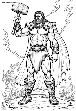 Thor: The God of Thunder Coloring Page