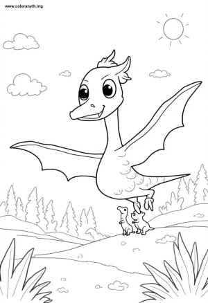 Whimsical Pterodactyl Adventure