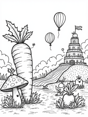 Giant Carrot Crown and Balloon Picnic