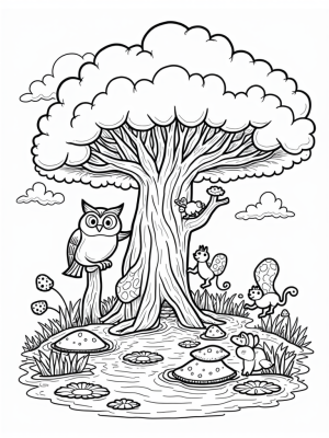 Playful Animal Kingdom at the Giant Tree