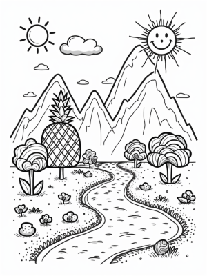 Fruit-Shaped Mountain Range with Lollipop Trees