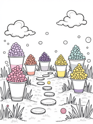 Boba Tea Garden with Oversized Cups