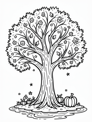 Four Seasons Tree with Stream