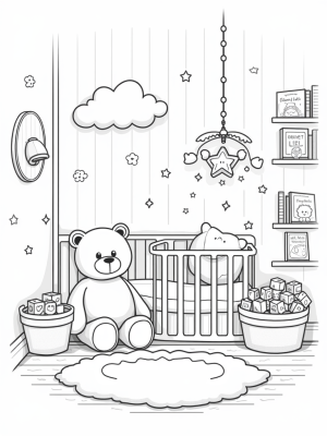 Oversized Plush Toys in a Cozy Nursery