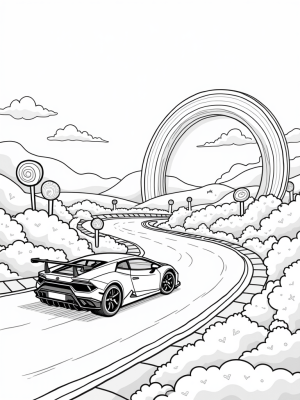 Lamborghini on a Giant Cookie Racetrack