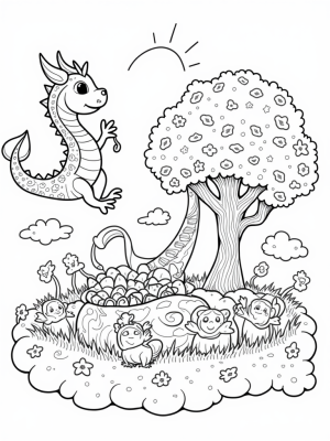 Friendly Dragon Playground in the Clouds