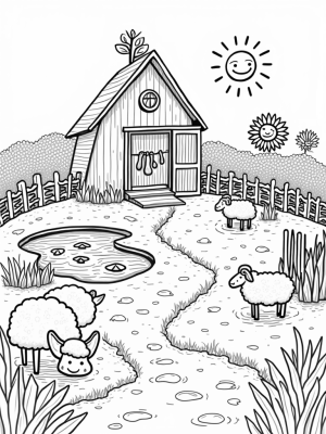 Giant Carrot Barn in a Whimsical Farm Landscape