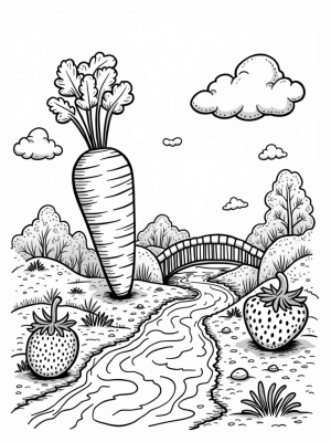 Oversized Fruits and Veggies Landscape