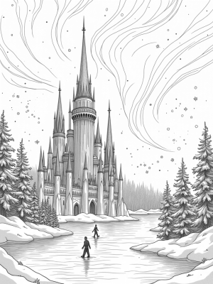 Majestic Ice Palace and Frozen Landscape