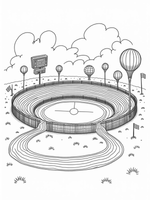 Giant Soccer Ball Sports Arena in a Meadow
