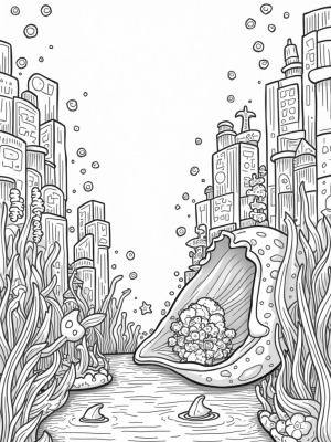 Dreamy Underwater City with Dolphins and Coral Skyscrapers
