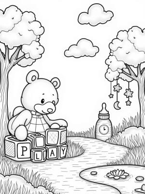 Teddy Bear Picnic in a Cotton Candy Sky