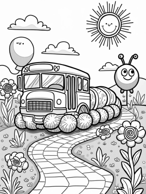 Caterpillar Bus on Leafy Adventure