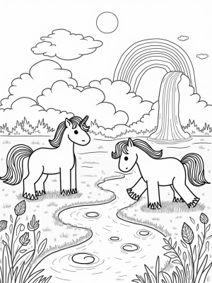 Colorful Ponies in a Magical Meadow