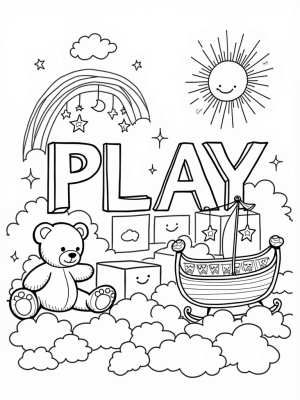 Dreamy Nursery with a Plush Teddy Bear and Playful Blocks