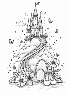 Castle in the Clouds with Glass Slippers