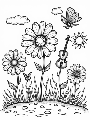 Oversized Flowers with Musical Petals