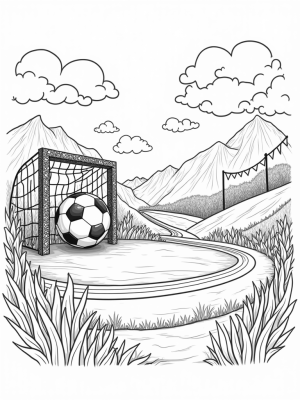 Colossal Soccer Ball in a Whimsical Field