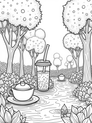 Boba Tree Garden with Bubble Tea Pond