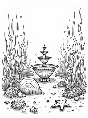 Underwater Garden with Seashell Flowers