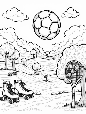 Colossal Soccer Ball in a Sky of Fluffy Clouds