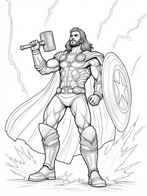 Thor and Captain America Unite in Battle