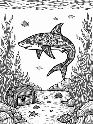 Majestic Shark Among Coral Reefs