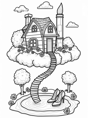 Dream House on a Cloud with Makeup Pillars