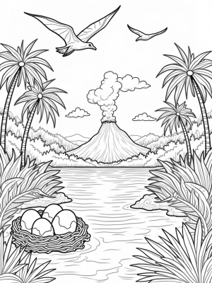 Dinosaur Footprints in a Jungle Paradise