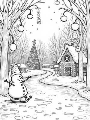 Gingerbread House in a Peppermint Path Forest