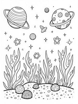 Cosmic Garden of Planets with Spiraling Vines