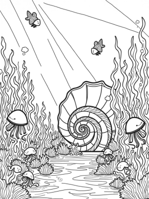 Underwater Garden with Musical Coral and Glowing Jellyfish