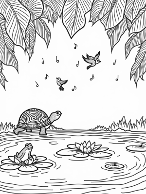 Jungle Canopy with Tortoise and Musical Lily Pads