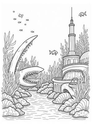 Underwater City of Coral and Sharks