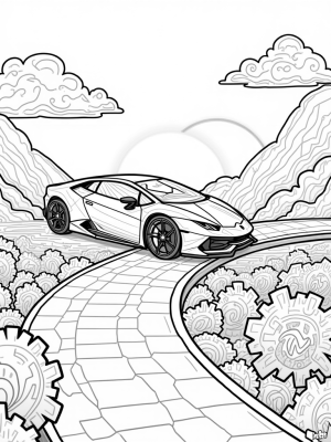 Futuristic Lamborghini Over a Glass Road
