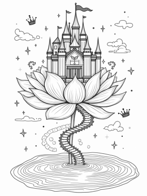 Enchanted Castle on a Rainbow Cloud