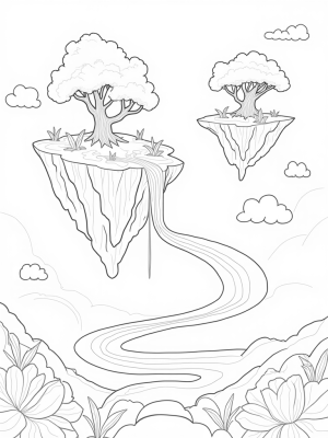 Floating Islands in a Pastel Sky