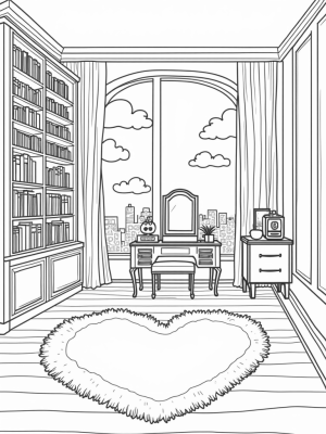 Dreamhouse Interior with Oversized Furniture and Sparkly Accessories