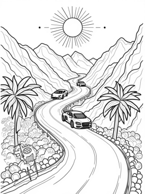 Lamborghini Racing on a Mountain Road
