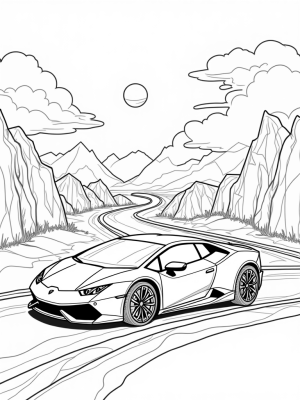Sleek Lamborghini on a Winding Road