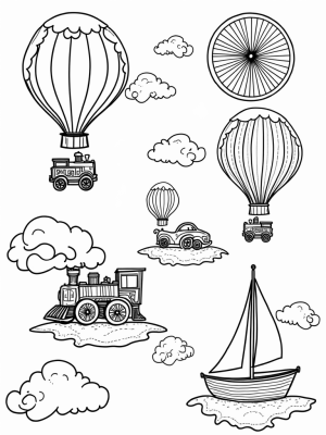 Hot Air Balloons and Vehicles in the Sky
