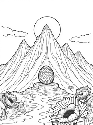 Dragon Scale Mountain Range with a Giant Egg