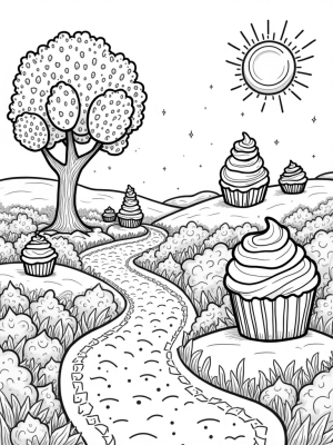 Oversized Strawberries and Chocolate Fountain in a Fruit Garden