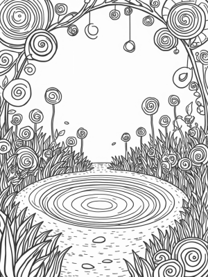 Oversized Circles in a Whimsical Garden