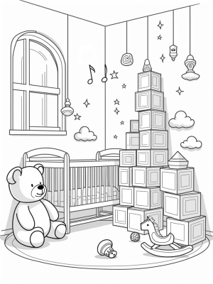 Oversized Building Blocks and a Cozy Teddy Bear Nursery